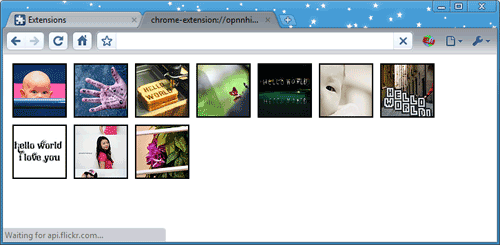 the popup page with 10 images